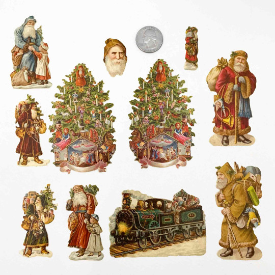 Mixed German Santas Loose Christmas Paper Scrap Pack